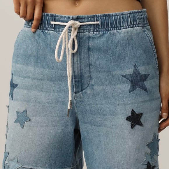 Pilcro Star-Embellished Pull-On Denim Shorts - Picture 3 of 4